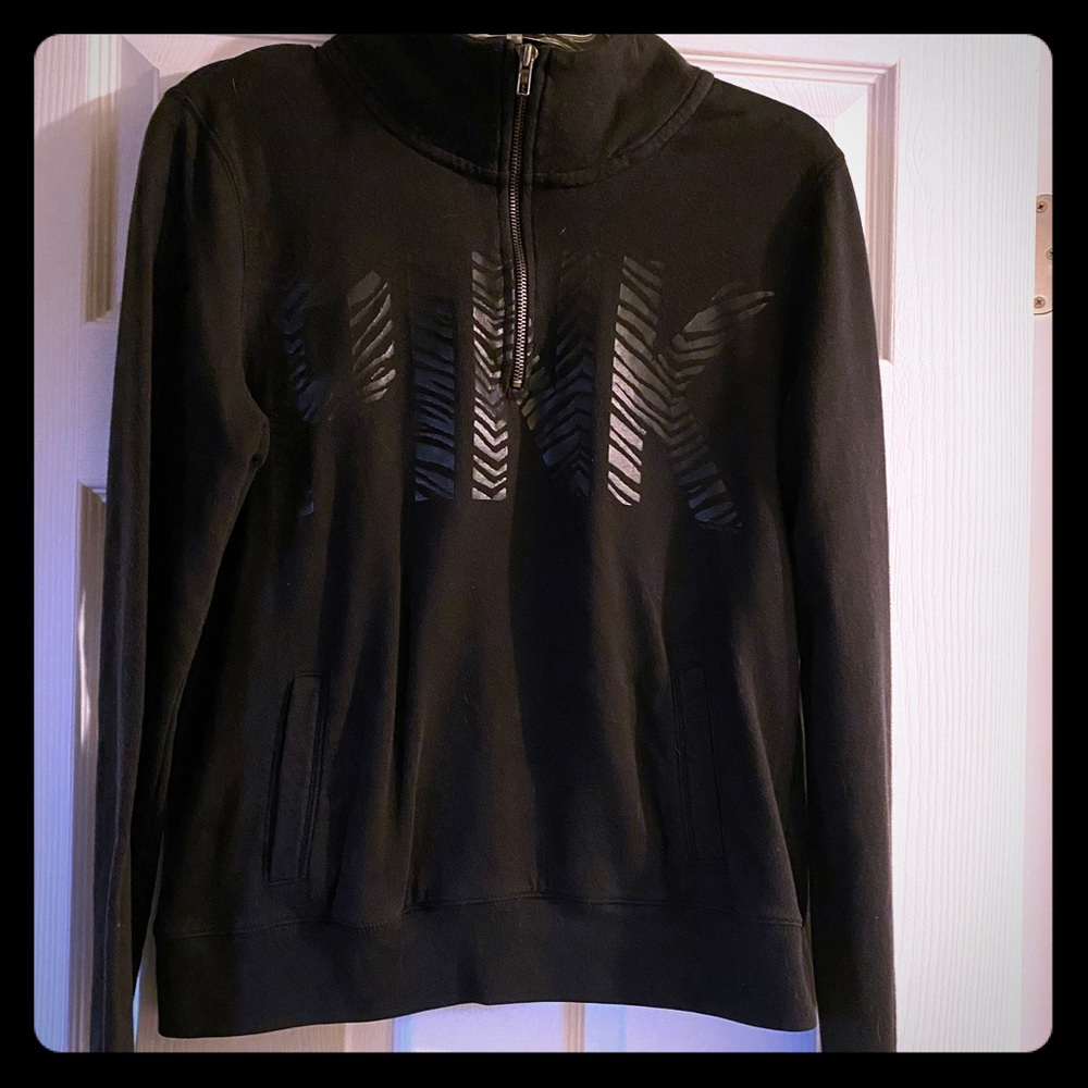 AUTH BLACK MED VS PINK 1/4 ZIP PULLOVER